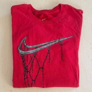 Nike Red T-Shirt with Chain Graphic size S